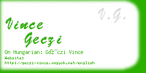 vince geczi business card